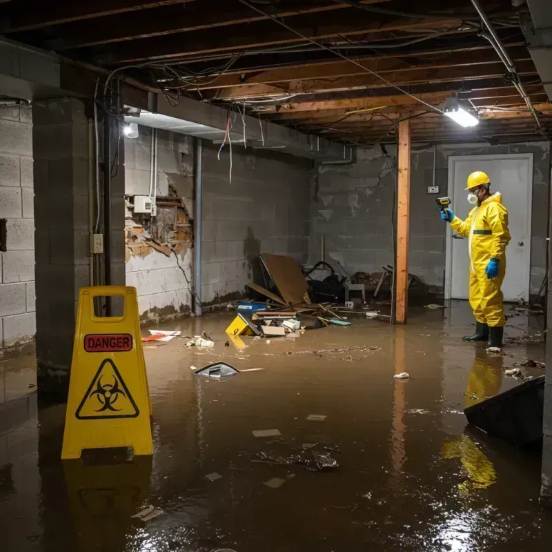 Flooded Basement Electrical Hazard in Gordon Heights, NY Property