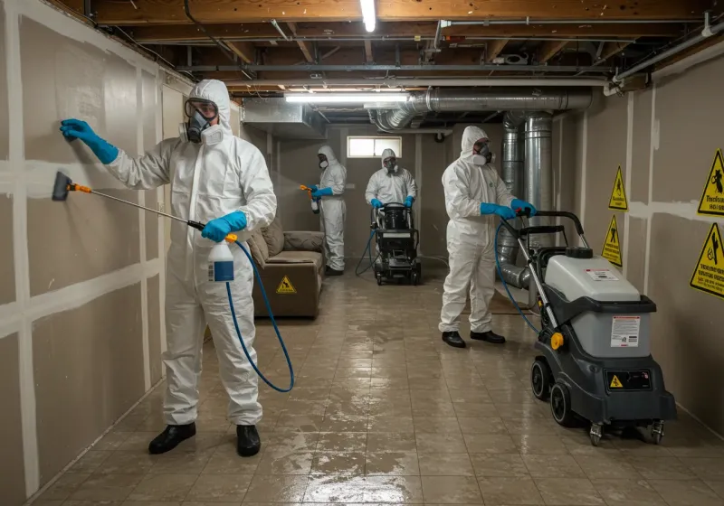 Basement Moisture Removal and Structural Drying process in Gordon Heights, NY